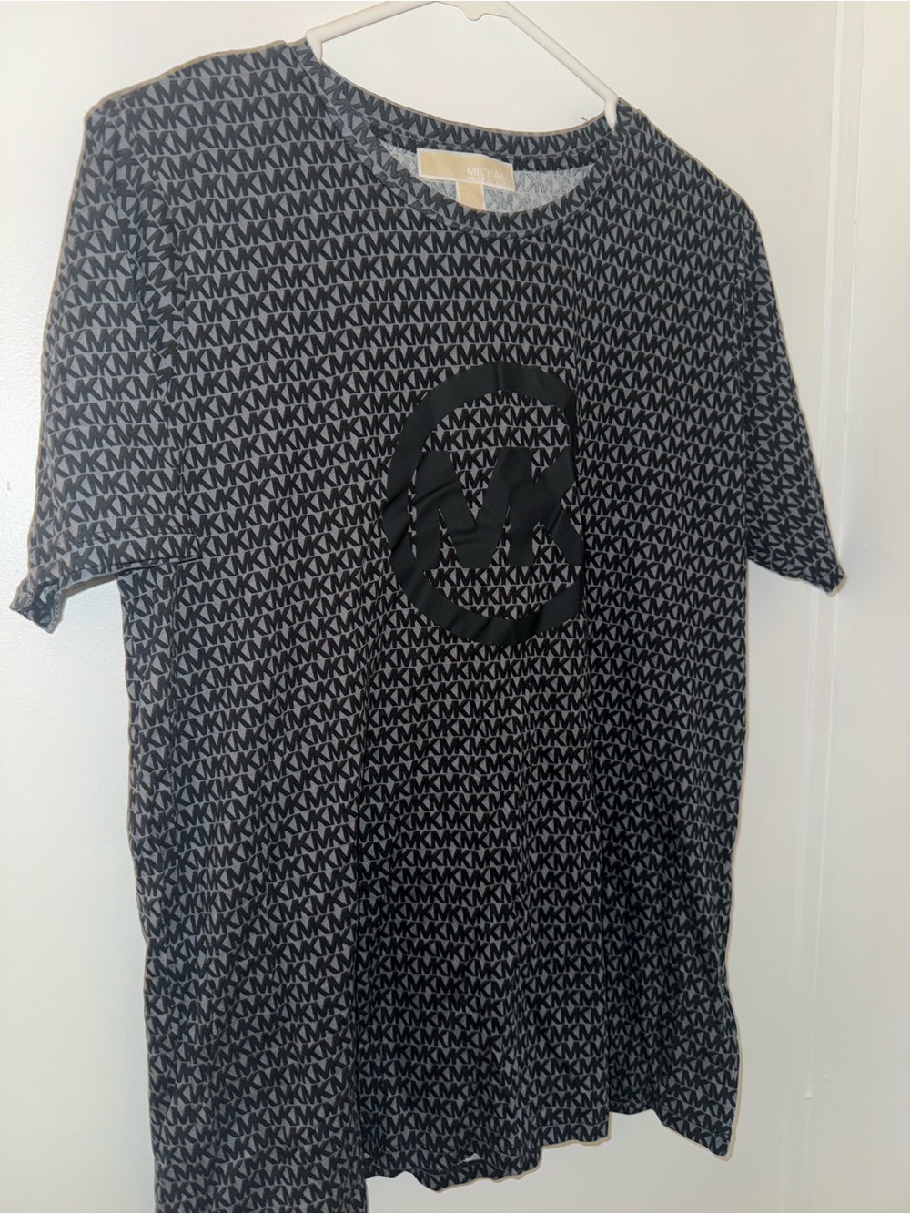 michael kors logo black and gray short sleeve top shirt